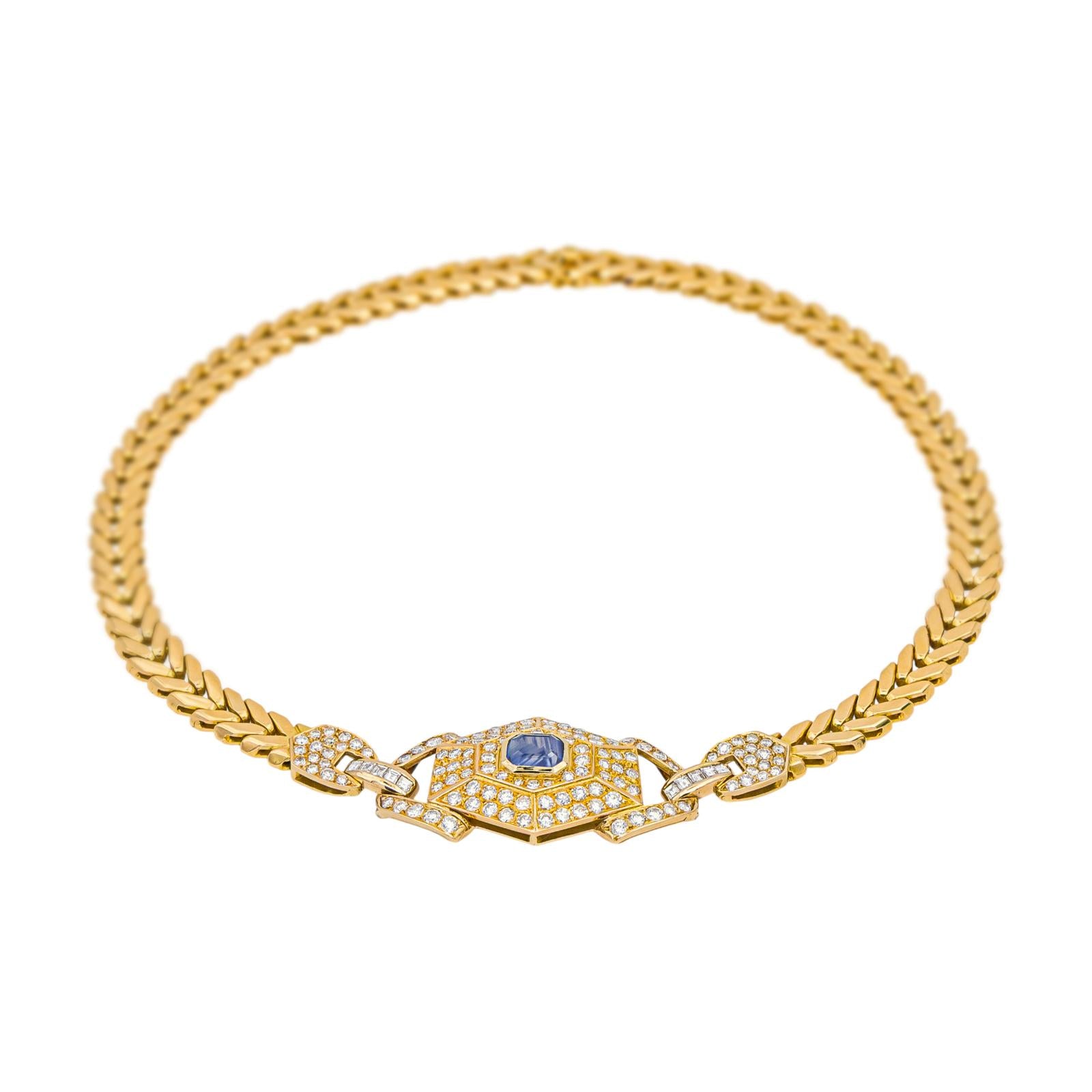 Collier  Or jaune  Saphir 