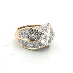 Yellow gold and Diamond Tank Ring
