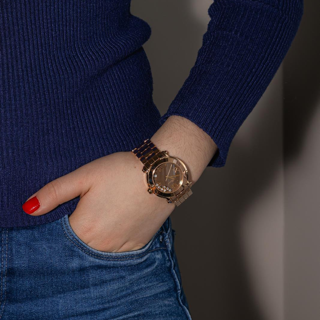 Chopard Watch Happy Sport Rose gold diamond