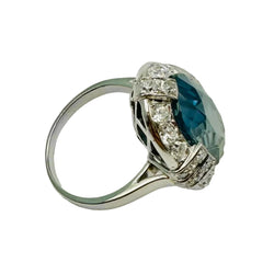 Entourage Ring in Platinum, Sapphire, and Diamonds