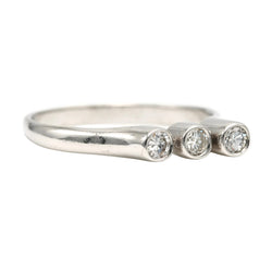 Trilogy Ring in White Gold and Diamonds