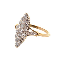Marquise Ring in Yellow Gold and Diamonds