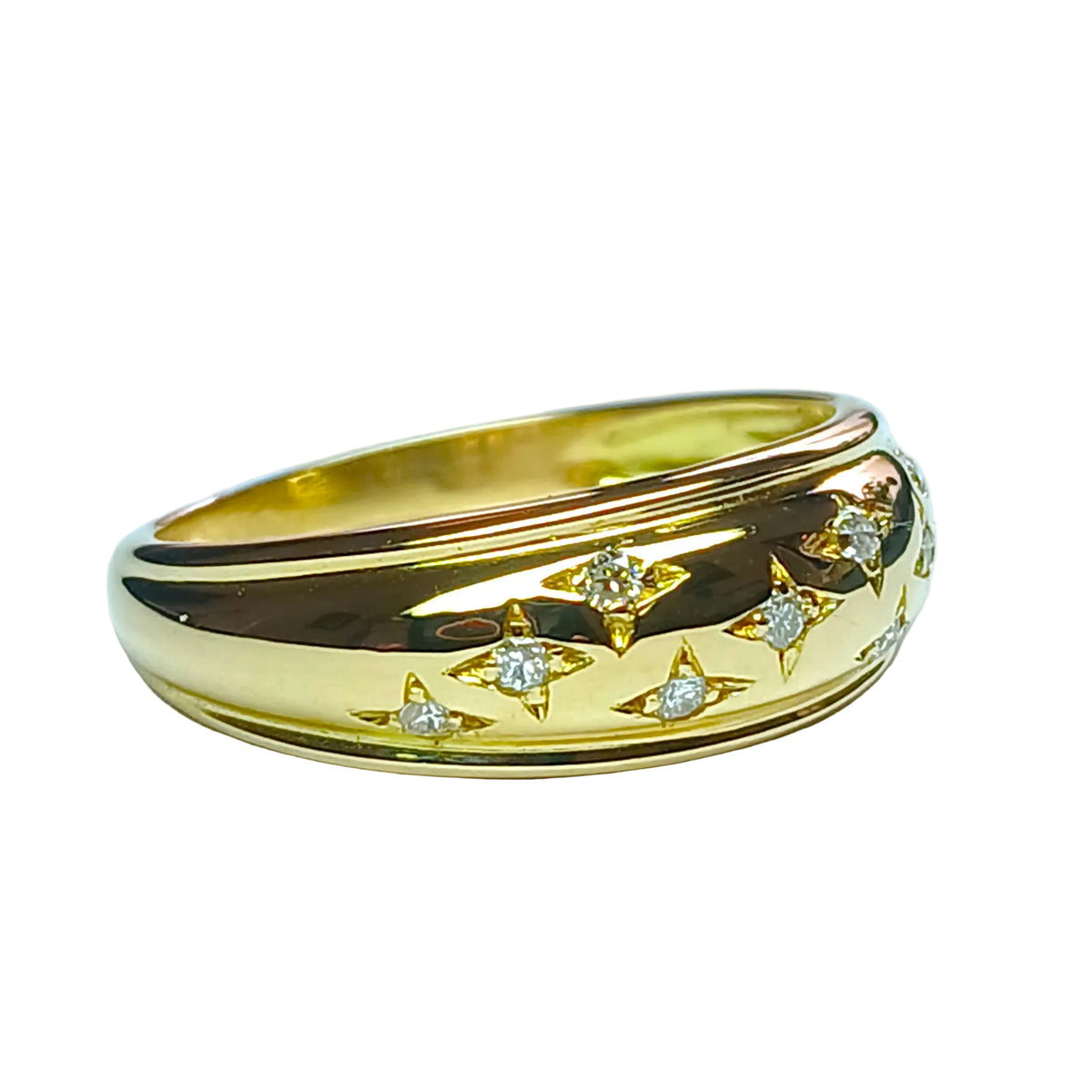 Yellow Gold and Diamond Bangle Ring