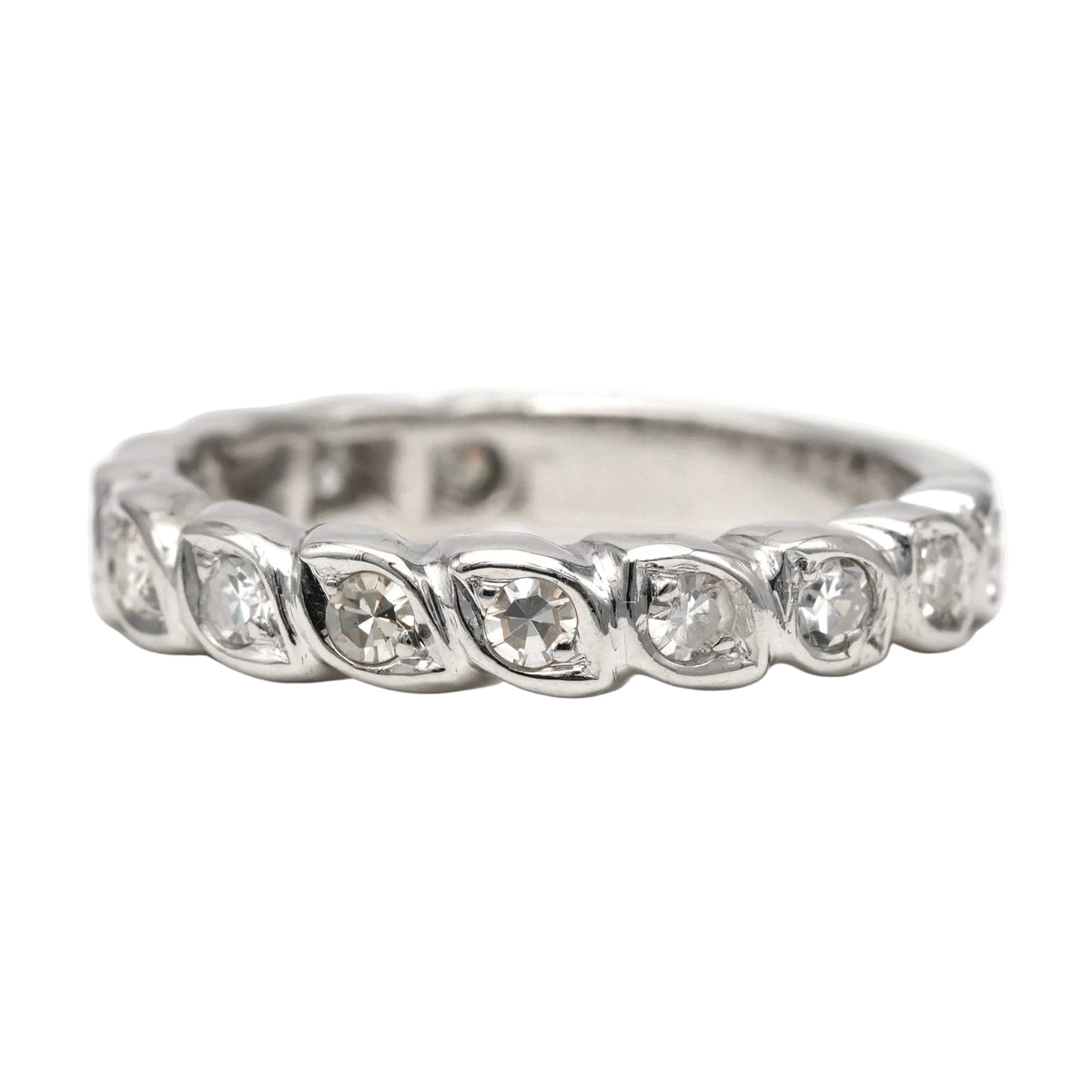 White Gold and Diamond Wedding Band