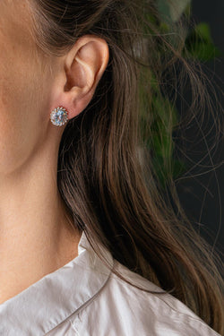 Yellow Gold Topaz Stud Earrings
