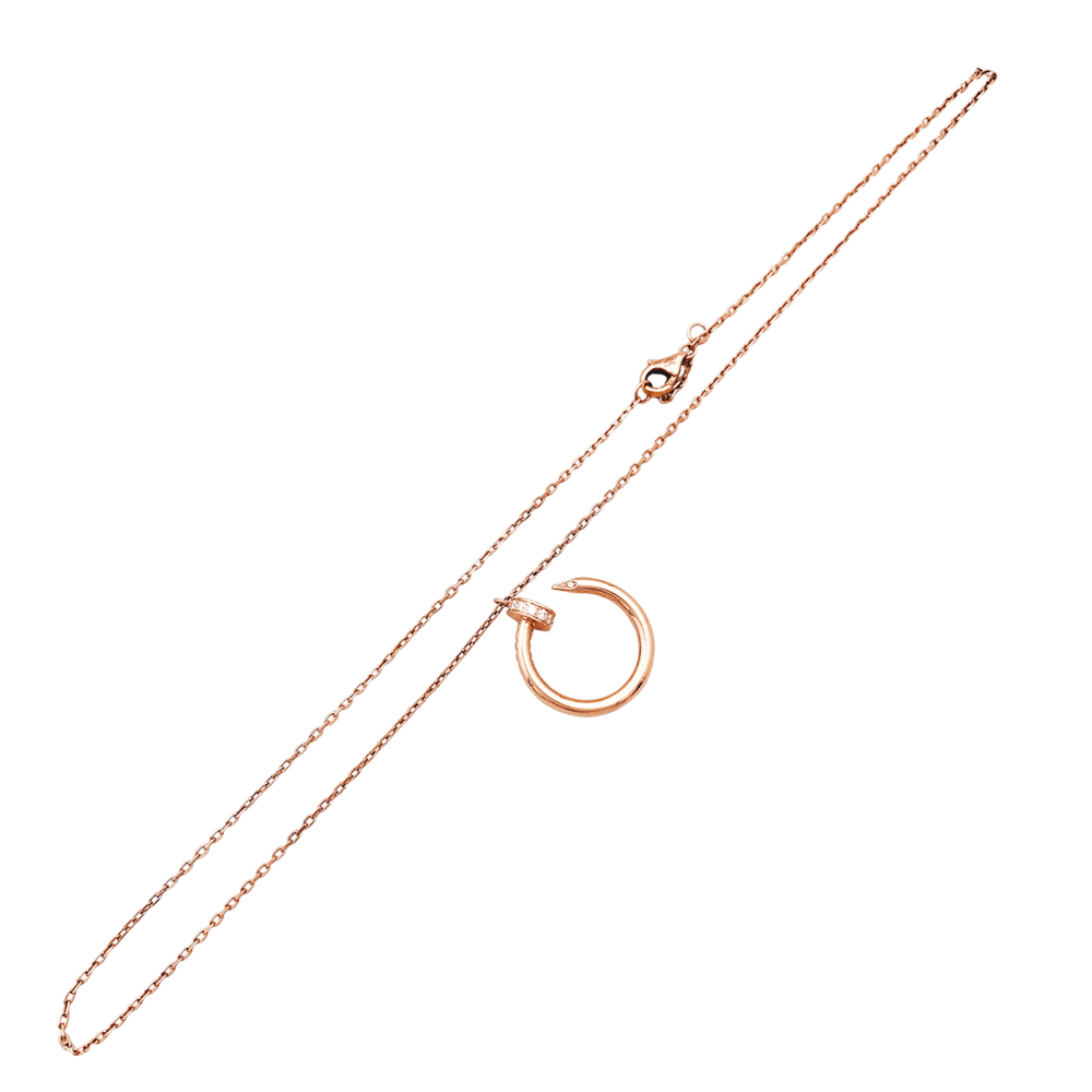 Collier Cartier, "Juste un Clou", or rose et diamants.