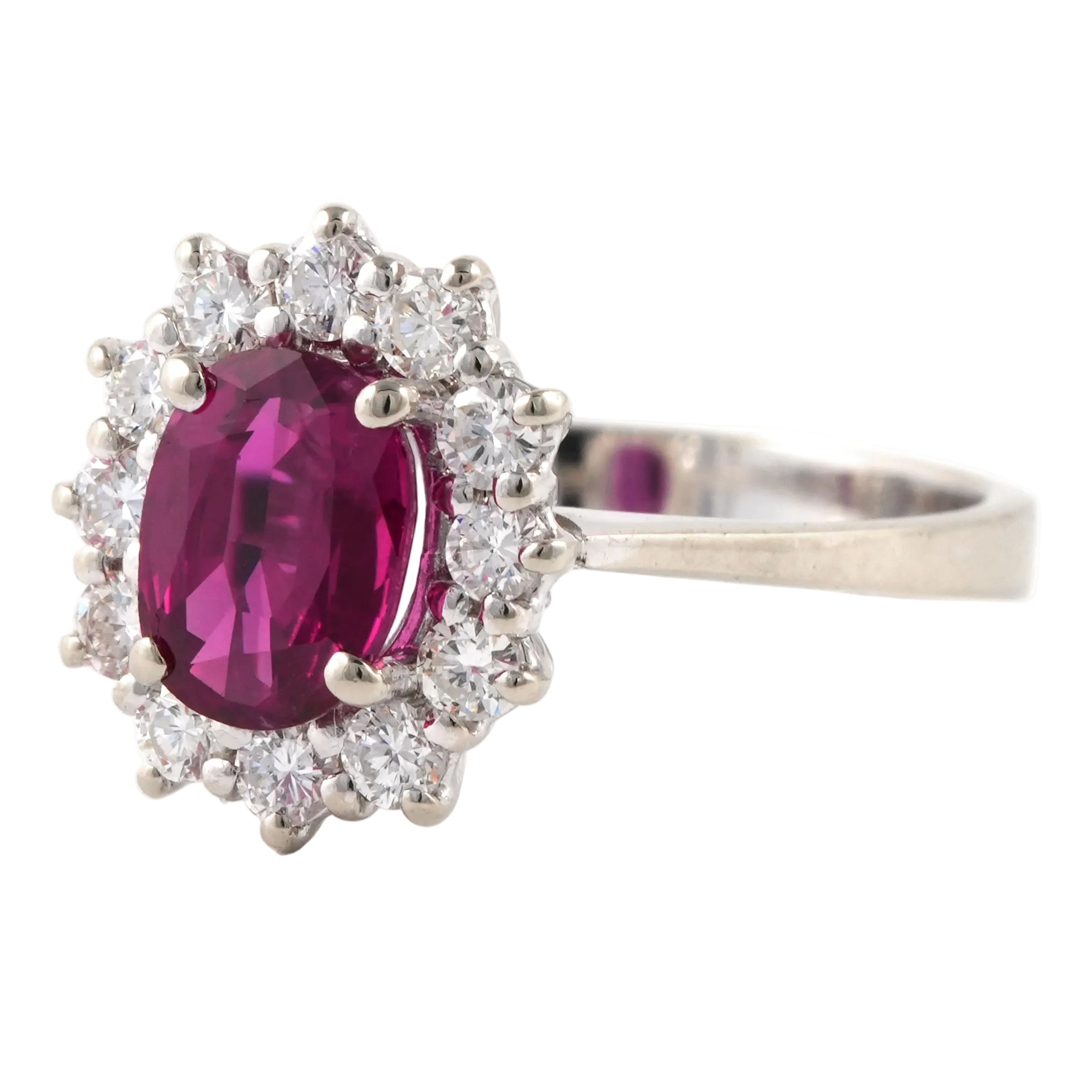Entourage Ring in white gold, rubies, and diamonds