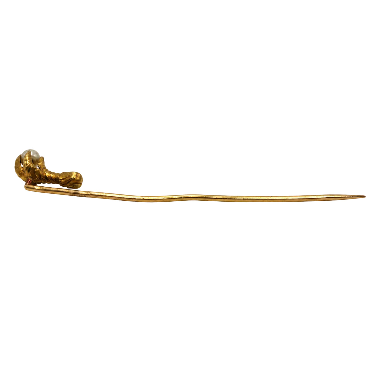 Yellow gold and pearl brooch
