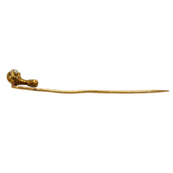 Yellow gold and pearl brooch