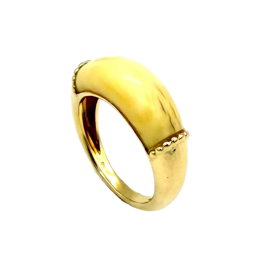 JEAN & PIERRE BELLIN Yellow gold and Ivory Bangle Ring