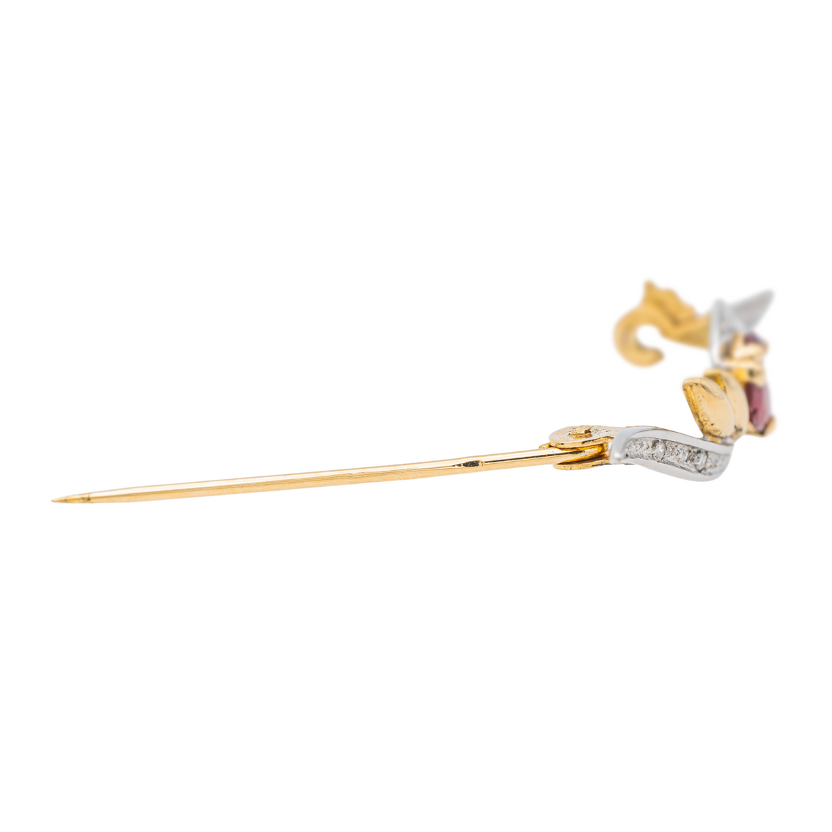 Yellow gold Ruby Brooch