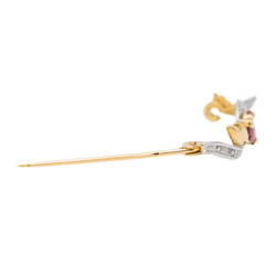 Yellow gold Ruby Brooch