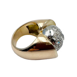 Yellow gold and Diamond Dome Ring