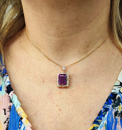 Yellow gold, Ruby, and Diamond pendant