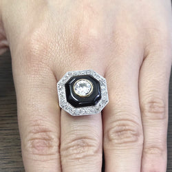 Entourage Ring in white gold, yellow gold, and diamonds