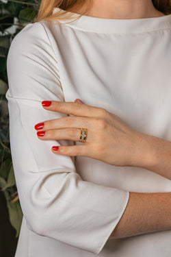 Bague Bandeau Or jaune Diamant