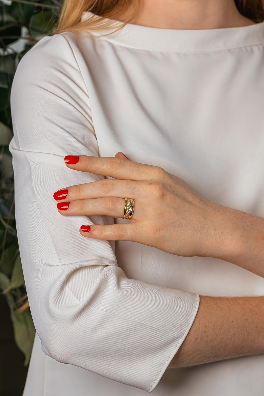Bague Bandeau Or jaune Diamant