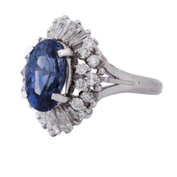 Entourage Ring in Platinum, Sapphire, and Diamonds