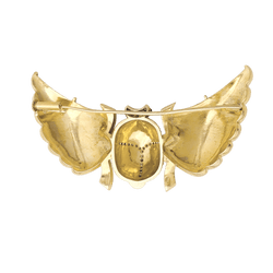 Broche "Scarabée" en or jaune, diamants et rubis.