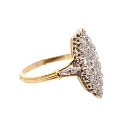 Marquise Ring in Yellow Gold and Diamonds
