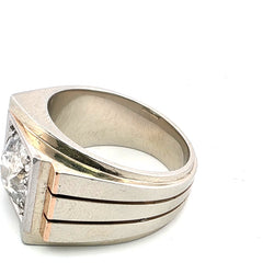 Tank Ring in White gold, Yellow gold, and Diamonds
