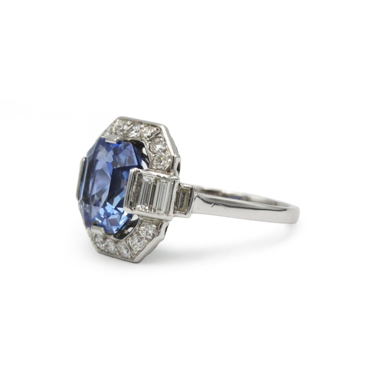 Entourage Ring in Platinum, Sapphire, and Diamonds