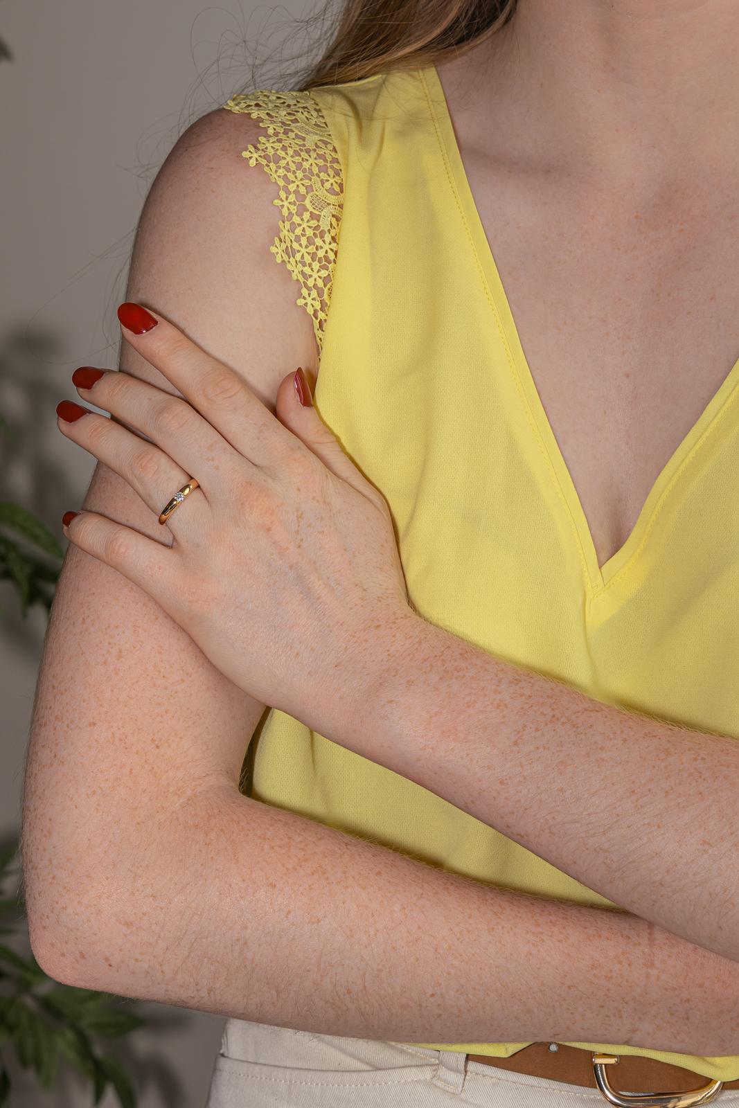 Bague  Solitaire Or jaune  Diamant