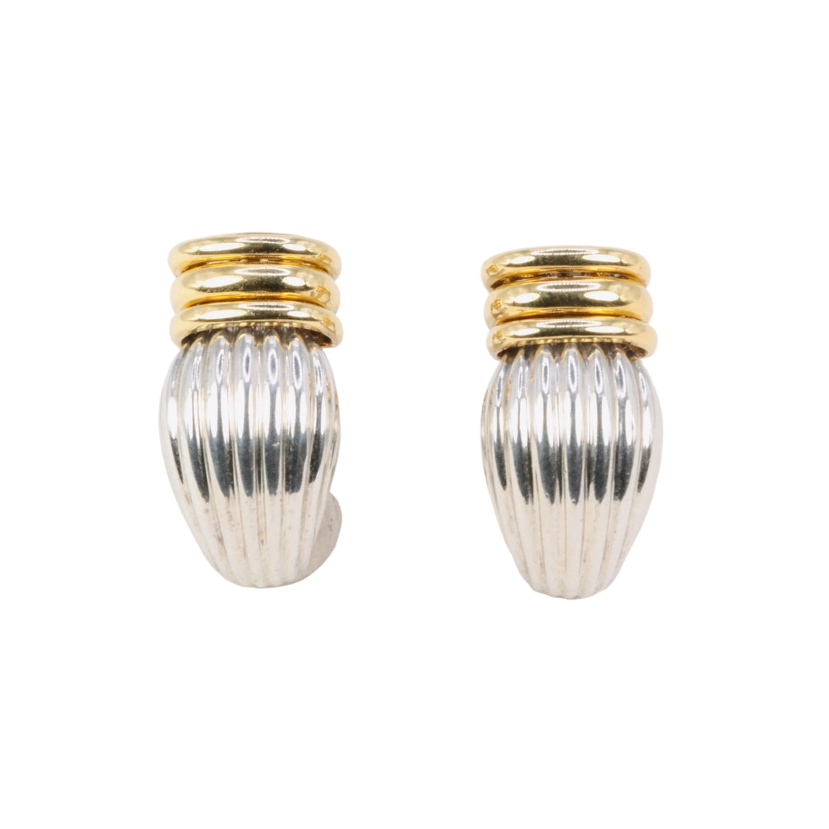 O.J. PERRIN Clip-On Earrings in Yellow gold and Silver