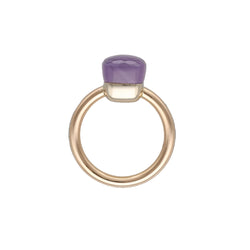 POMELLATO "Nudo Classic" Solitaire Ring in white gold, rose gold, and Amethyst