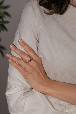 Bague Toi et moi Or Jaune Rubis