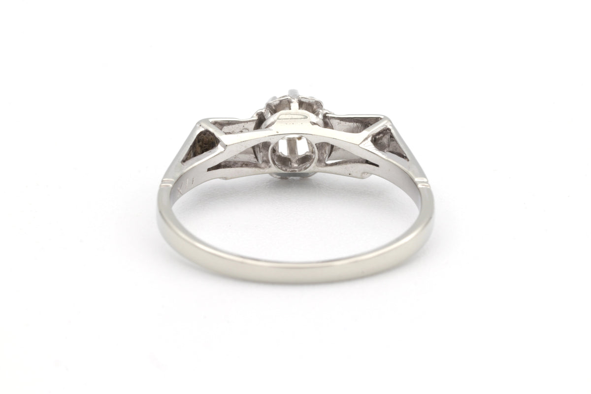 Bague Solitaire en or blanc et diamant