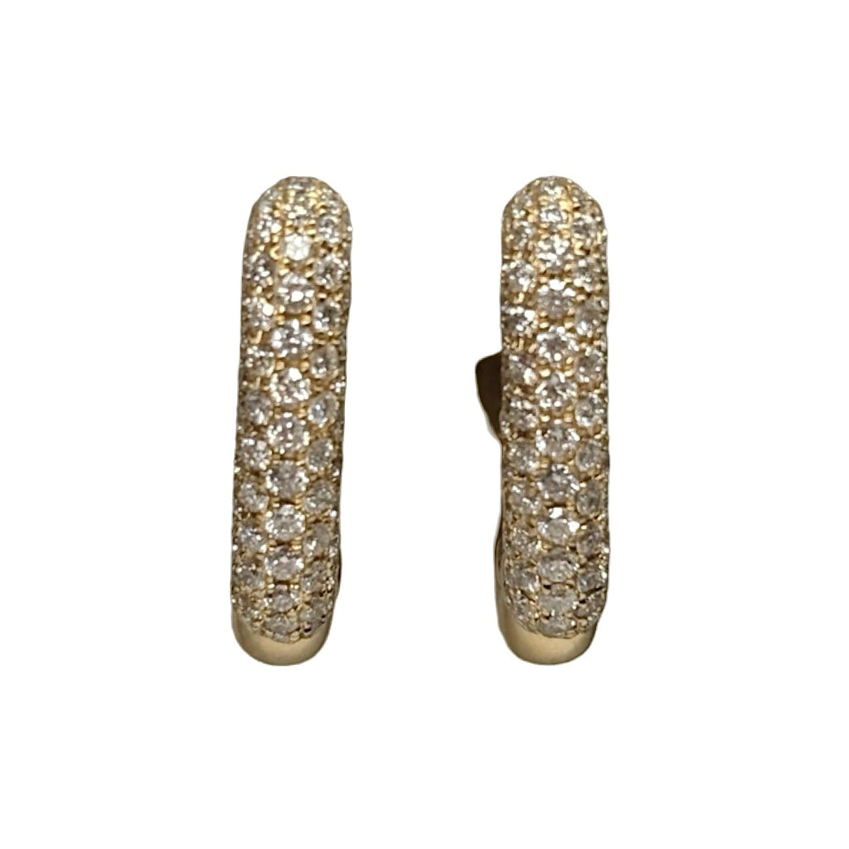 Boucles d'oreilles Créoles en or jaune et diamants