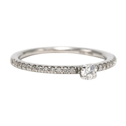 White Gold Solitaire Ring with Diamonds