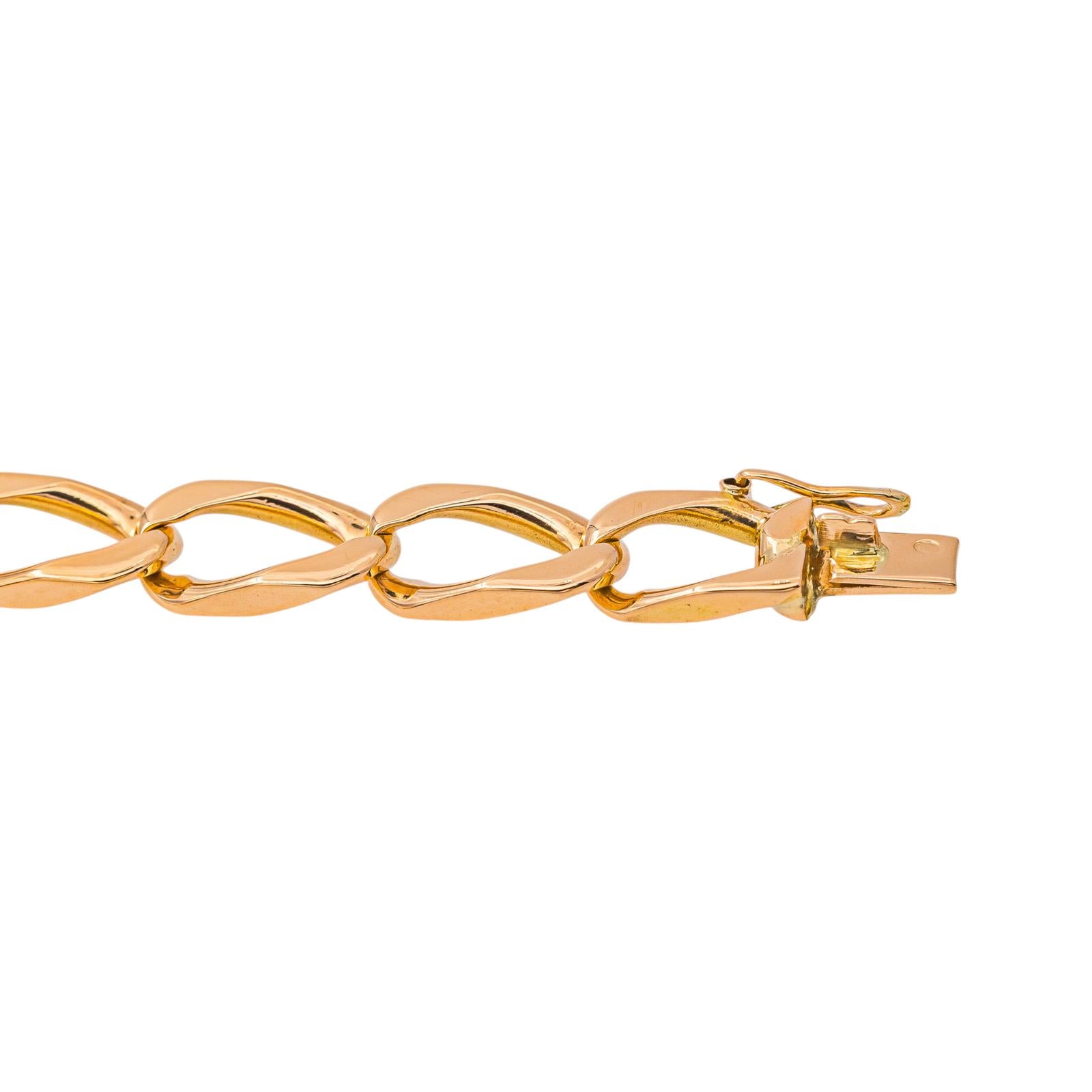 Rose gold curb chain bracelet