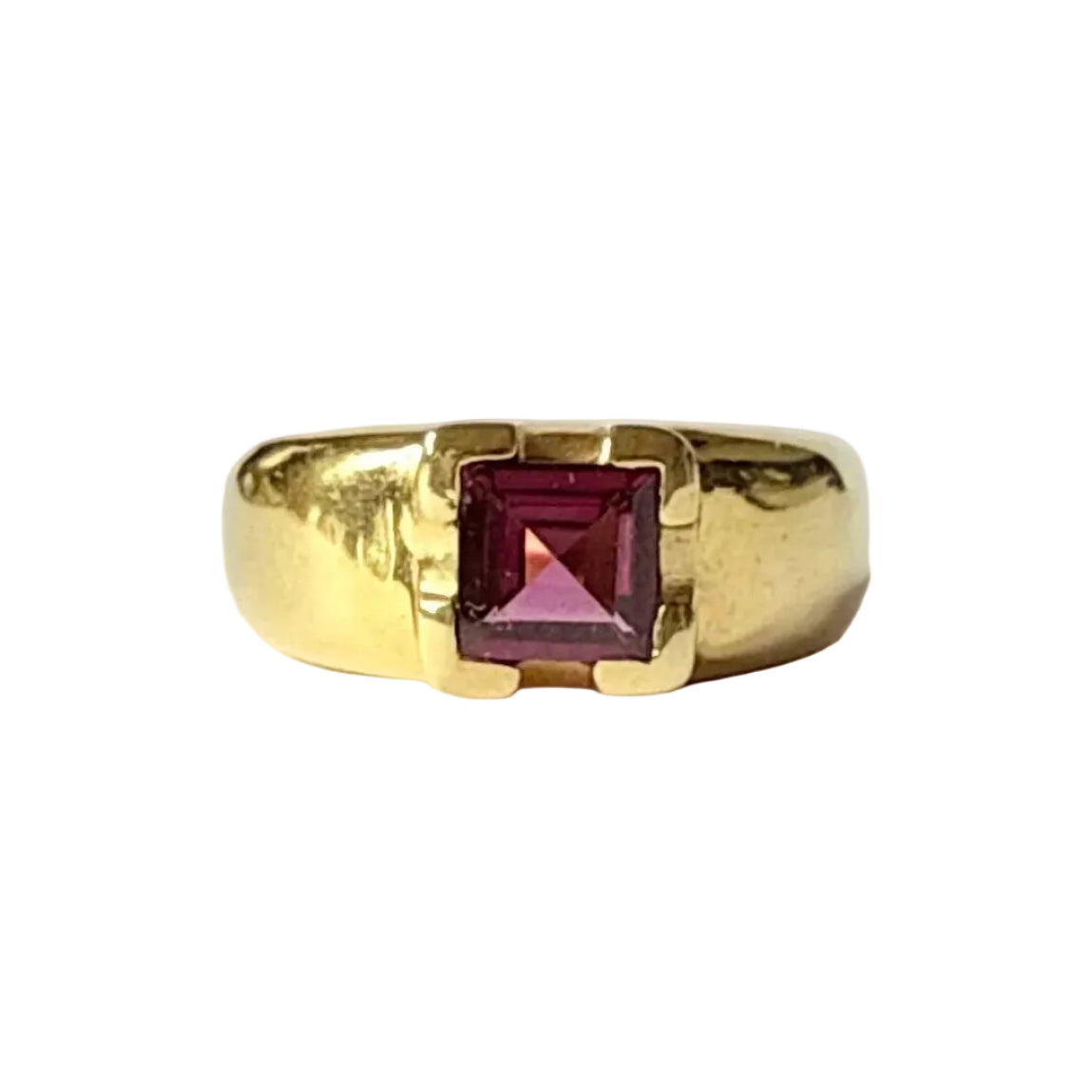 Yellow Gold and Tourmaline Band Ring