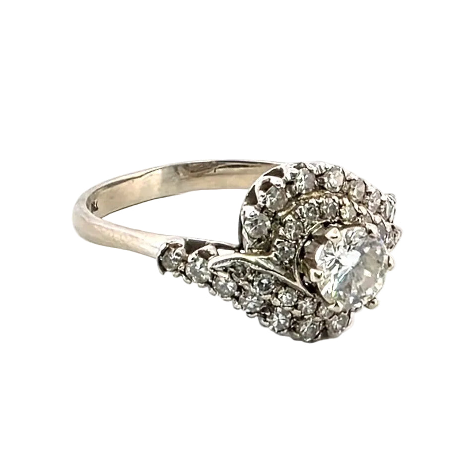 Bague en or blanc et diamants