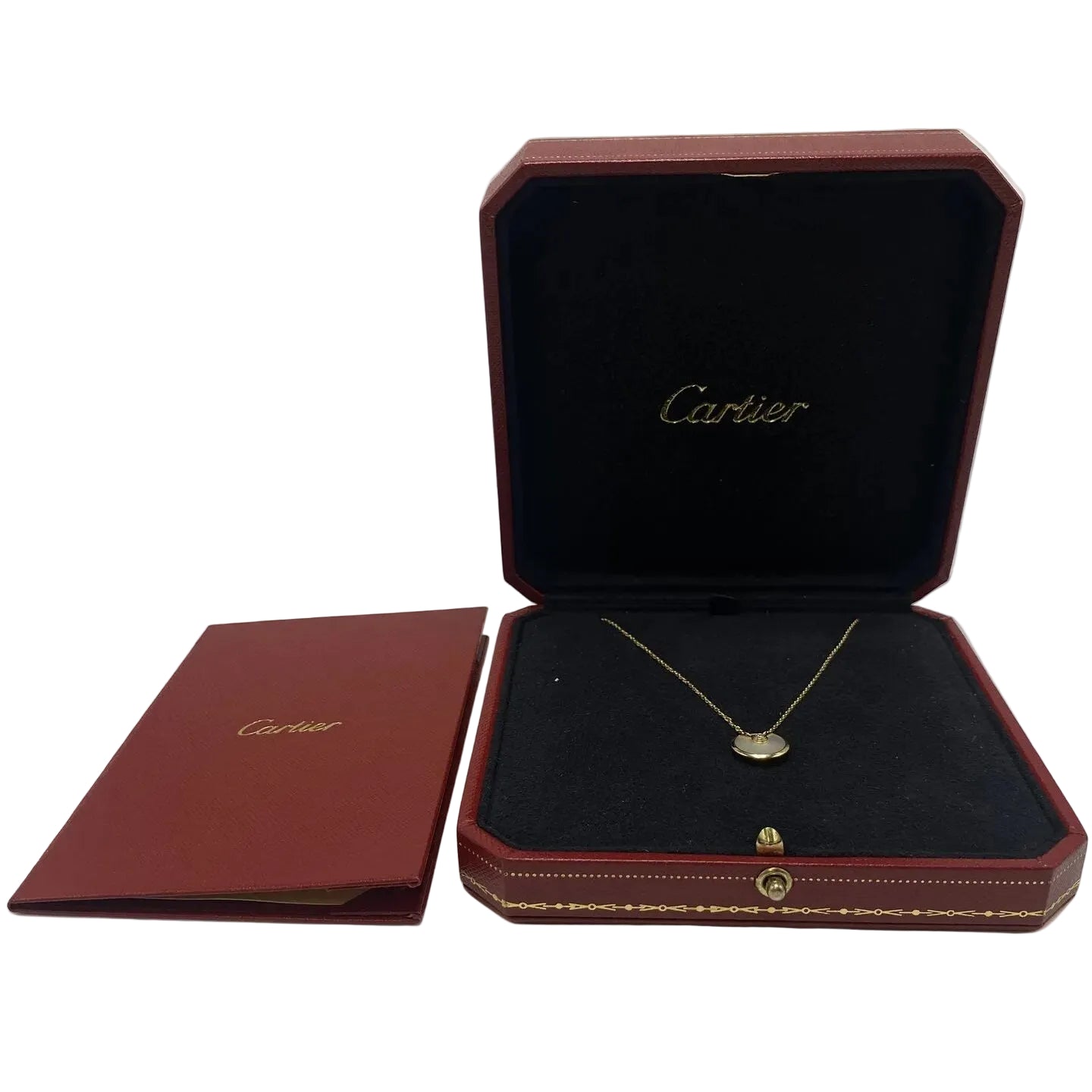 CARTIER "Amulette" Pendant Necklace in yellow gold, Mother-of-pearl, and diamonds