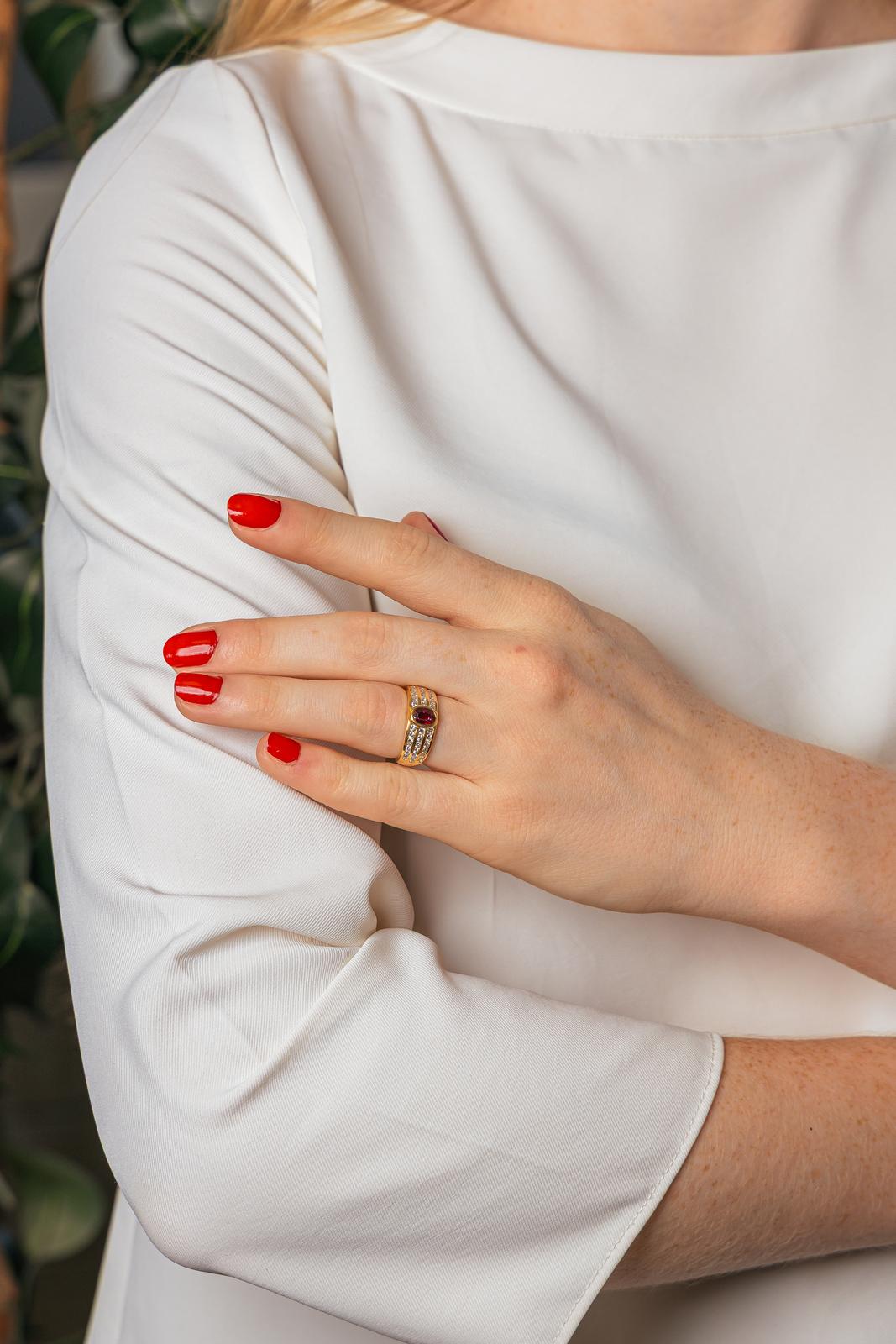 Bague Or jaune Rubis