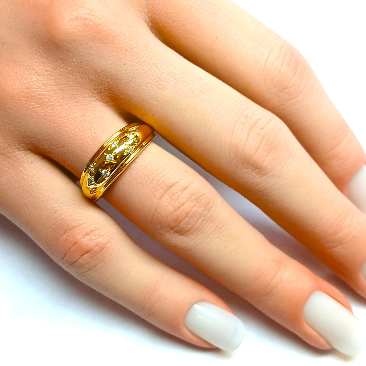 Yellow Gold and Diamond Bangle Ring