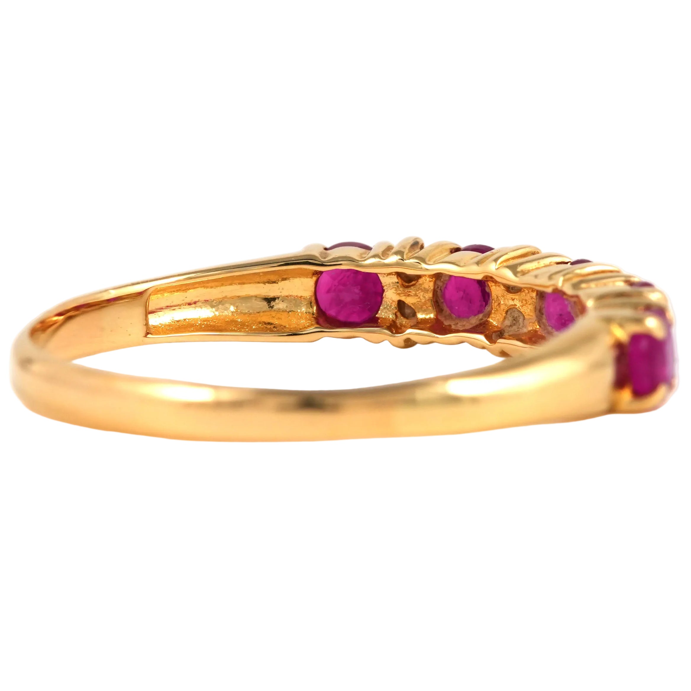 Yellow Gold Garter Ring with Rubies and Diamonds