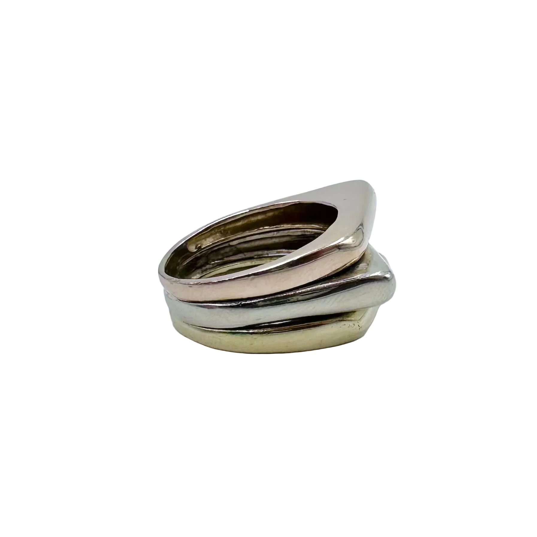 Three-Tone Gold Cocktail Ring