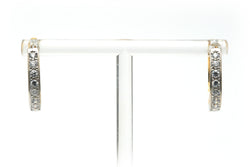Boucles d'oreilles en or blanc, or jaune et diamants