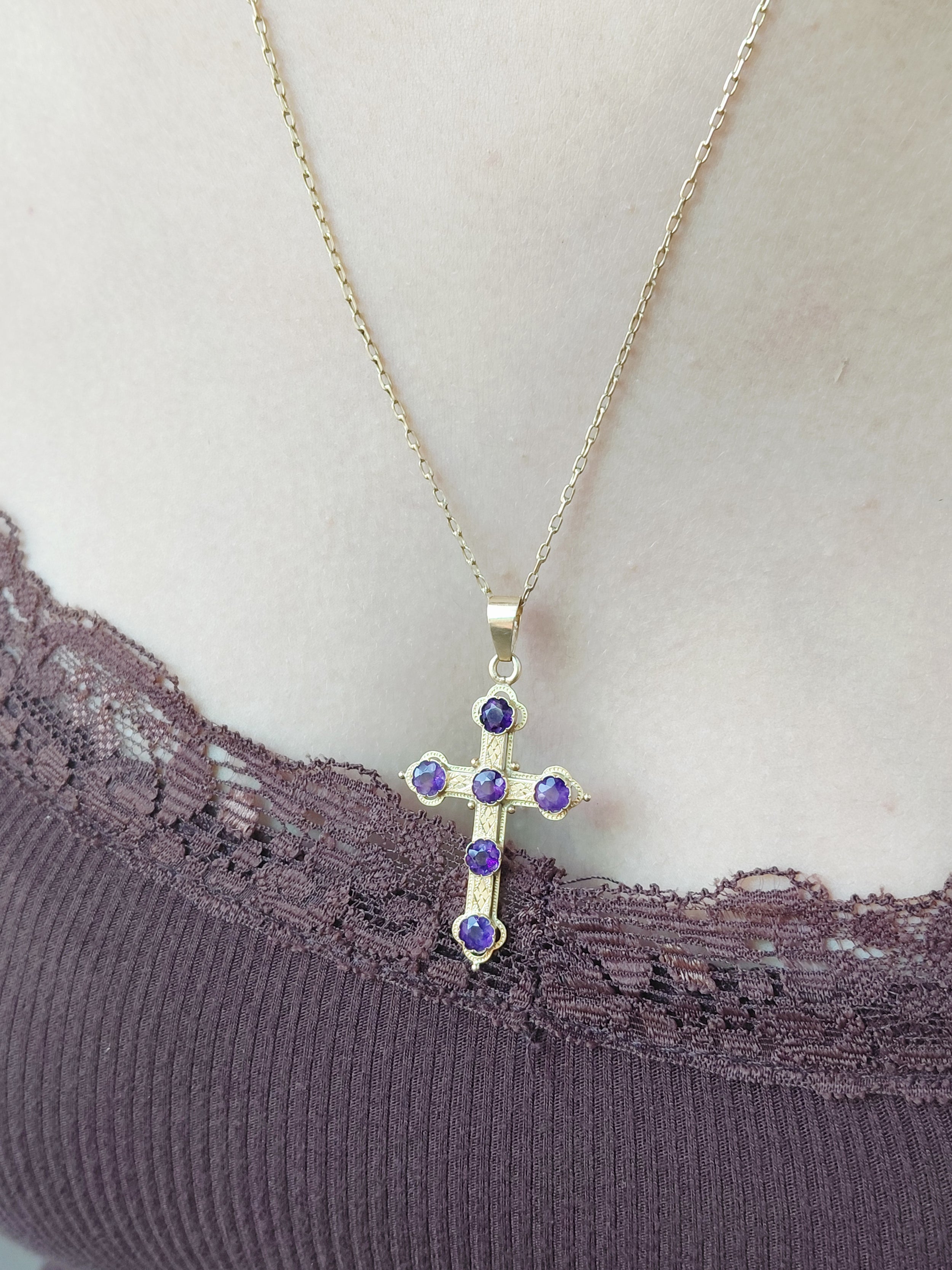 Gold and Amethyst Cross