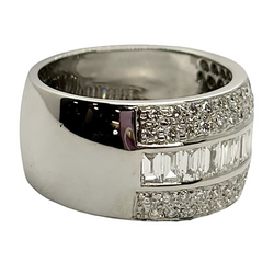 White Gold and Diamond Band Ring
