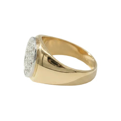 Yellow Gold Signet Ring with Diamonds