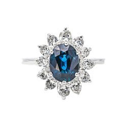 Bague Pompadour Or blanc Saphir