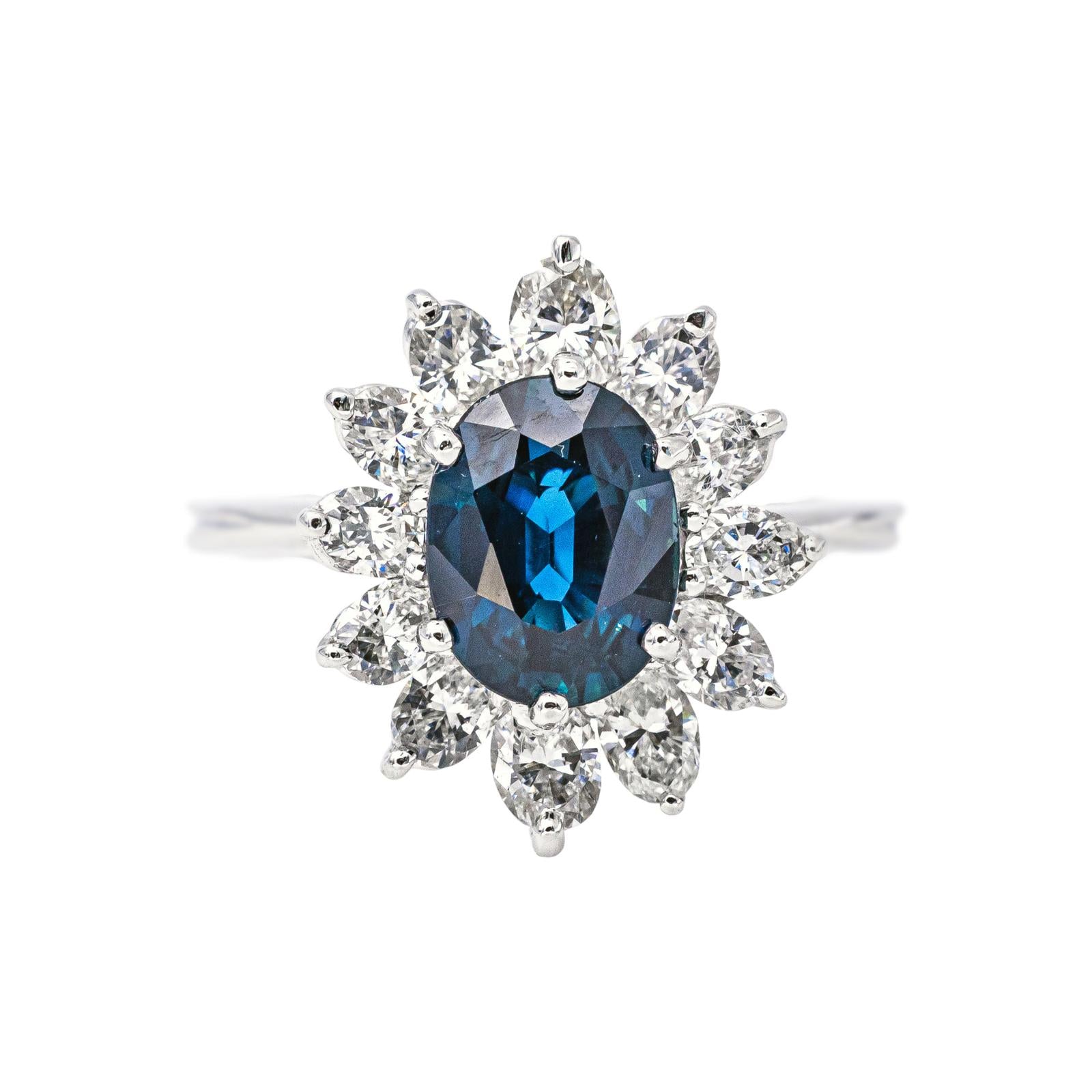 Bague Pompadour Or blanc Saphir