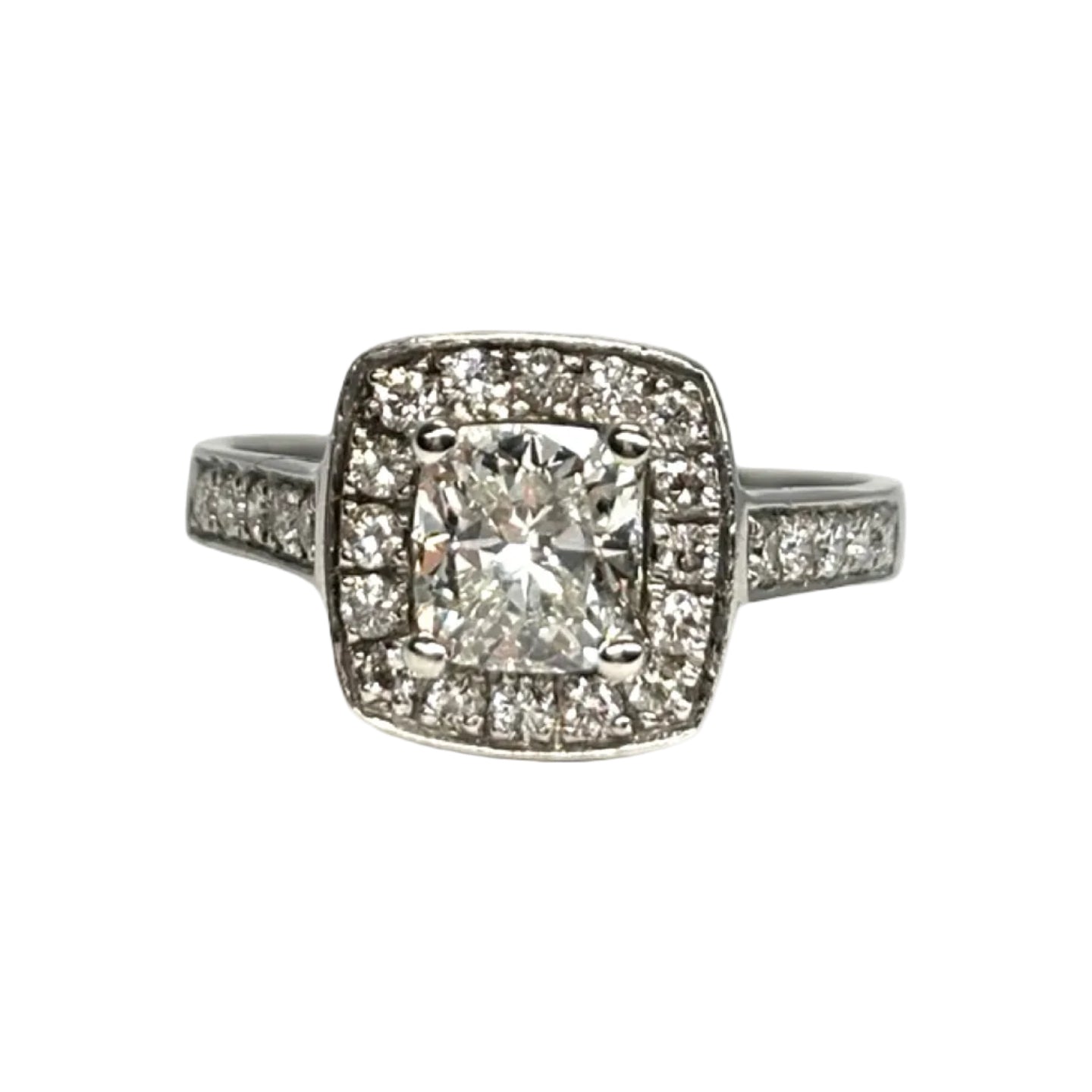 White Gold Solitaire Ring with Diamonds