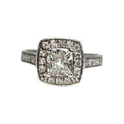 White Gold Solitaire Ring with Diamonds