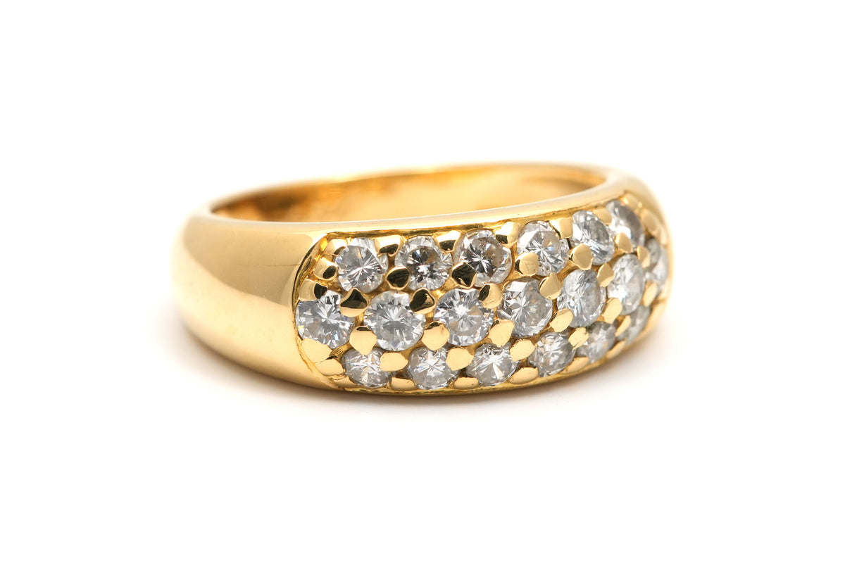Yellow Gold and Diamond Pave Ring